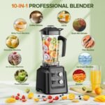 Blender for Smoothies - Blenders for Kitchen with 68Oz. Pitcher & 20Oz. Grinder, Smoothie Blender for Ice Crushing, Frozen Fruit, 28000 RPM, Black - Image 3