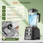 Blender for Smoothies - Blenders for Kitchen with 68Oz. Pitcher & 20Oz. Grinder, Smoothie Blender for Ice Crushing, Frozen Fruit, 28000 RPM, Black - Image 5