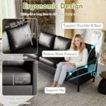 STHOUYN 72" W Faux Leather Black Sofa 3 Seat Couch, Modern Comfy Couch with 2 USB, Small Couches for Living Room Apartment Bedroom Small Spaces, Office(Black (Sofa)) - Image 7