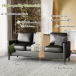 STHOUYN 72" W Faux Leather Black Sofa 3 Seat Couch, Modern Comfy Couch with 2 USB, Small Couches for Living Room Apartment Bedroom Small Spaces, Office(Black (Sofa)) - Image 8