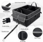 UYYE Auto Trunk Organizer,Compartments Collapsible Durable for Cargo Storage, Interior Accessories with Adjustable Securing Straps and Non-Slip Bottom for Car - Image 3