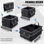 UYYE Auto Trunk Organizer,Compartments Collapsible Durable for Cargo Storage, Interior Accessories with Adjustable Securing Straps and Non-Slip Bottom for Car - Image 4
