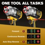 20V Cordless Impact Wrench for DeWalt Battery, 1500Nm (1106 Ft-Lbs) 1/2" Brushless Impact Gun, 3-Speed High Torque Power Tool for Tire Removal, Rusted Bolts, Heavy Equipment(No Battery) - Image 5