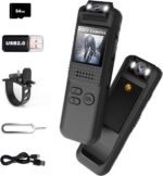 Body Camera, Mini Sports Camera with 64GB TF Card, 1080P HD Body Cam, 180° Rotatable Lens, Small Action Video Camcorder with Magnetic Back Clip & Bike Mount, POV Cam for Bike, Outdoor Use - Image 5