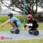 SISIGAD Hoverboard with Seat Attachment, 8.5'' Self Balancing Scooters Go Kart with Bluetooth and LED Lights, Silver+Black - Image 5