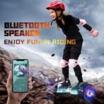 SISIGAD Hoverboard with Seat Attachment, 8.5'' Self Balancing Scooters Go Kart with Bluetooth and LED Lights, Silver+Black - Image 6