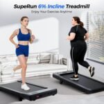 SupeRun Walking Pad with Incline, Under Desk Treadmill, 3 in 1 Portable Treadmills for Home with Remote Control LED Display, 2.5 HP Quiet Mini Treadmill for Office Home Use, 300 Lbs Capacity - Image 4