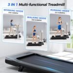 SupeRun Walking Pad with Incline, Under Desk Treadmill, 3 in 1 Portable Treadmills for Home with Remote Control LED Display, 2.5 HP Quiet Mini Treadmill for Office Home Use, 300 Lbs Capacity - Image 5