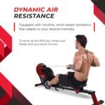 Stamina ATS Air Rower Machine with Smart Workout App - Foldable Rowing Machine with Dynamic Air Resistance for Home Gym Fitness - Up to 250 lbs Weight Capacity - Image 5