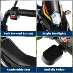 OLAKIDS Kids Motorcycle, Licensed Aprilia RX125 12V Ride on Electric Dirt Bike with Training Wheels, Spring Suspension, Battery Powered Off Road Motorbike Toy with Bluetooth, USB, Lights (Dark) - Image 6