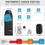 Naturehike Ultralight Down Sleeping Bag, 650FP Backpacking Sleeping Bag for Adults, 42℉ Waterproof Sleeping Bags for Camping, Hiking, Traveling with Compression Sack - Image 4