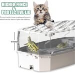 Escape-Proof 3 Gallon Turtle Tank Kit for Hatchlings - Compact Acrylic Aquarium with Basking Platform & Filter, Multi-Zone Desktop Habitat, Easy Clean - Image 6