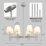 Dining Room Chandeliers Light - Modern Brushed Nickel Chandelier, 8-Light Metal Farmhouse Dining Room Light Fixture, E26 Hanging Pendent Lighting for Kitchen, Living Room, Foyer, Entrance - Image 3