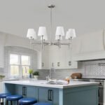 Dining Room Chandeliers Light - Modern Brushed Nickel Chandelier, 8-Light Metal Farmhouse Dining Room Light Fixture, E26 Hanging Pendent Lighting for Kitchen, Living Room, Foyer, Entrance - Image 6