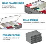 Under Bed Storage Bins - Pack Of 4 Under The Bed Storage Containers For Clothes, Blankets, Winter Clothing, & Shoes - Underbed Storage Containers With Handles, Dual Zippers, & Clear Top - Image 5