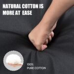 JAMFLY 73.6" Modular Sectional Couch, 3 Seat L-Shaped Couch with Linen Fabric Ottoman, Small Sofa for Living Room, Apartment and Office, Black - Image 4