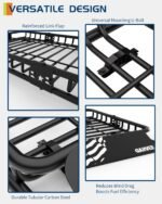 GarveeLife 51 in x 36 in Universal Roof Rack Carrier Basket, 200 LBS Capacity Rooftop Cargo Rack, Car Top Luggage Holder Basket Heavy Duty for SUVs, Trucks, Vehicles - Image 3