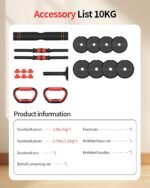 Adjustable Dumbbells,20/30/40/60/80lbs Free Weight Set with Connector, 4 in1 Dumbbells Set Used as Barbell/Kettlebells/Push up Stand, Fitness Workout Equipment for Home Gym for Youth,Women/Men - Image 3