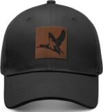 Leather Patch Trucker Hat-Adjustable Baseball Caps,Snap Back Trucker Cap Gift for Men Women Accessory - Image 3