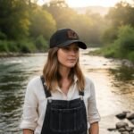 Leather Patch Trucker Hat-Adjustable Baseball Caps,Snap Back Trucker Cap Gift for Men Women Accessory - Image 6