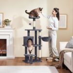 Yaheetech 57in Multi-Level Cat Tree Tower with Extended Platform, Padded Perch, Scratching Posts, and Ball — Indoor Activity Center for Large Cats - Image 3