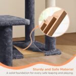 Yaheetech 57in Multi-Level Cat Tree Tower with Extended Platform, Padded Perch, Scratching Posts, and Ball — Indoor Activity Center for Large Cats - Image 8