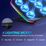 Laptop Cooling Pad, Gaming Laptop Cooler with 9 Quiet Fans, Laptop Cooling Stand for 12-17 Inch, Laptop Computer Fan with 5 Height Adjustable,2 USB Ports,1 Phone Stand - Image 7