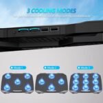 Laptop Cooling Pad, Gaming Laptop Cooler with 9 Quiet Fans, Laptop Cooling Stand for 12-17 Inch, Laptop Computer Fan with 5 Height Adjustable,2 USB Ports,1 Phone Stand - Image 8