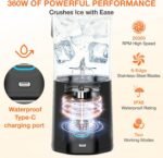 GVODE Personal Blender, Portable Blender for-Smoothies, Shakes, Food Prep, and Frozen Blending, 24oz Large Capacity, BPA Free, Leakproof-Lid and Sip Spout, USB-C Rechargeable, IPX8 Waterproof - Image 5