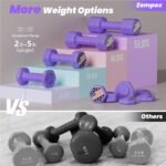 Zempox Adjustable Dumbbell Set of 2, 4 in 1 Hand Weights for Women at Home, 5 lb Weights Dumbbells set of 2, Each 2lb 3lb 4lb 5lb with TPU Soft Rubber Handle for Home Gym Exercise Training - Image 4