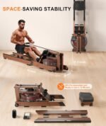 Rowing Machines for Home,Water Rowing Machine with Foldable Design,400LBS Capacity,LCD Monitor,Smooth Glide Rails,Comfortable Seat,Free App Supported for Immersive Water Rower&Home Gym - Image 5
