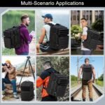 Tactical Backpack 45L Army Military Rucksack, Water Resistant MOLLE EDC Pack, Large 3 Day Bug Out Bag for Men & Women, Durable Outdoor Gear for Hiking, Camping, Hunting, Fishing,Travel (Black) - Image 7