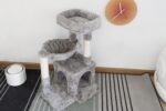 Pesofer Cat Tree, Small Cat Tower with Sisal Scratching Post and Hammock Light Gray - Image 7
