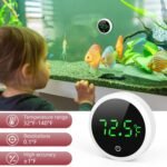 LOFICOPER Aquarium Thermometer, Digital Fish Tank Thermometer, Stick-on Reptile Thermometer with LED Touch Screen, Battery, for Fish, Aquatic Pets, Axolotl, Turtle, ℉ - Image 3