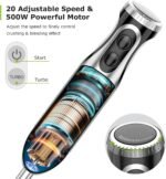 Bonsenkitchen 4-in-1 Immersion Blender Handheld, 20 Speeds Hand Blender with Turbo Mode, Stainless Steel Blade, Egg Whisk, Beaker & Chopper Bowl, Stick Mixer for Soup, Smoothie, Puree, Baby Food - Image 3