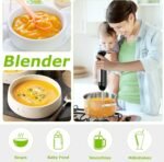 Bonsenkitchen 4-in-1 Immersion Blender Handheld, 20 Speeds Hand Blender with Turbo Mode, Stainless Steel Blade, Egg Whisk, Beaker & Chopper Bowl, Stick Mixer for Soup, Smoothie, Puree, Baby Food - Image 4