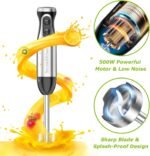 Bonsenkitchen 4-in-1 Immersion Blender Handheld, 20 Speeds Hand Blender with Turbo Mode, Stainless Steel Blade, Egg Whisk, Beaker & Chopper Bowl, Stick Mixer for Soup, Smoothie, Puree, Baby Food - Image 6