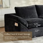 Vamcheer Modular Sectional Cloud Couch - Utra Soft U Shaped Couch with 2 Movable Ottoman, Deep Seat Boneless Couches for Living Room Bedroom, No Assembly Required, Black - Image 5