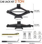 Scissor Car Jack 2 Ton (4409 lbs) Tire Changing Kit with Lug Wrench - Emergency Kit for Car, SUV, MPV - Image 3