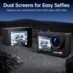 Action Camera 4K 60FPS with Touch Screen 20MP Waterproof Camera Underwater 131FT with EIS for Snorkeling Helmet Bike 170° Wide Angle Remote WiFi 5XZoom - Image 6