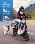 Urbanmax C1 Electric Scooter for Adults & Teens,20 Miles Range, 265 Lbs,Top Speed 16MPH, Wide Anti-Slip Deck for Commute, Groceries, Pets, Foldable Commuter Escooter with Seat and Basket - Image 3