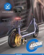 Urbanmax C1 Electric Scooter for Adults & Teens,20 Miles Range, 265 Lbs,Top Speed 16MPH, Wide Anti-Slip Deck for Commute, Groceries, Pets, Foldable Commuter Escooter with Seat and Basket - Image 4