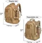 Tactical Backpack Military Army Daypack - Assault Pack for Men Molle Backpacks Bug Out Bag 3 Day Pack for Hiking Camping Travel Hunting Rucksack Trekking Coyote - Image 6
