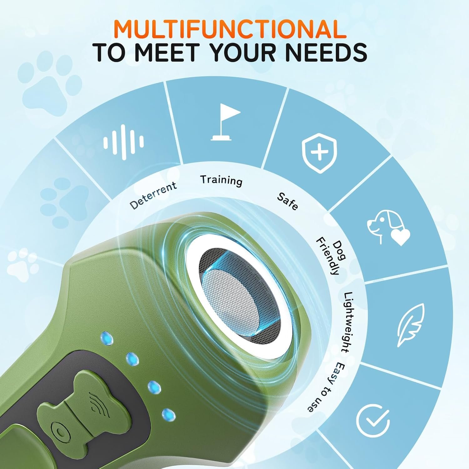 Dog Bark Deterrent Devices, Ultrasonic Anti Barking Device for Dogs, Portable Dog Training Device Safe for Dogs & Human 65FT Bark Control Barks No More Indoor Outdoors Behavior Correct - Image 8