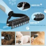 8 in-1 Dog Grooming Kit - Supplies for Short and Long Hair Dogs & Cats, Dog Brushes for Grooming, Dematting Comb for Pet, Bath Brush, Flea Comb, Pet Donditioner, Set in Blue - Image 5