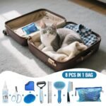 8 in-1 Dog Grooming Kit - Supplies for Short and Long Hair Dogs & Cats, Dog Brushes for Grooming, Dematting Comb for Pet, Bath Brush, Flea Comb, Pet Donditioner, Set in Blue - Image 10