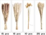 65PCS Pampas Grass Decor, Including pompas Floral, Reed Dried Grass and Bunny Tails Dried Flowers, Natural Dried Pampas Grass Bouquet for Boho Decor Wedding, Home Decoration - Image 4