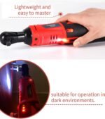 AOBEN Cordless Electric Ratchet Wrench Set, 3/8" 12V Power Ratchet Tool Kit With 2 Packs 2000mAh Lithium-Ion Battery And Charger - Image 4