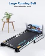Treadmill with Auto Incline - 300 lb Capacity, 3.0HP Folding Electric Treadmill Up to 8.5 MPH Speed, Running Machine with 17.5" Wide Tread Belt and Bluetooth Speaker for Home Use - Image 3