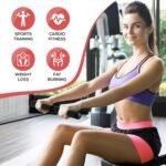 SereneLife Air & Magnetic Rowing Machine - Measures Time, Distance, Stride, Calories - For Gym or Home Cardio Workout - Image 3